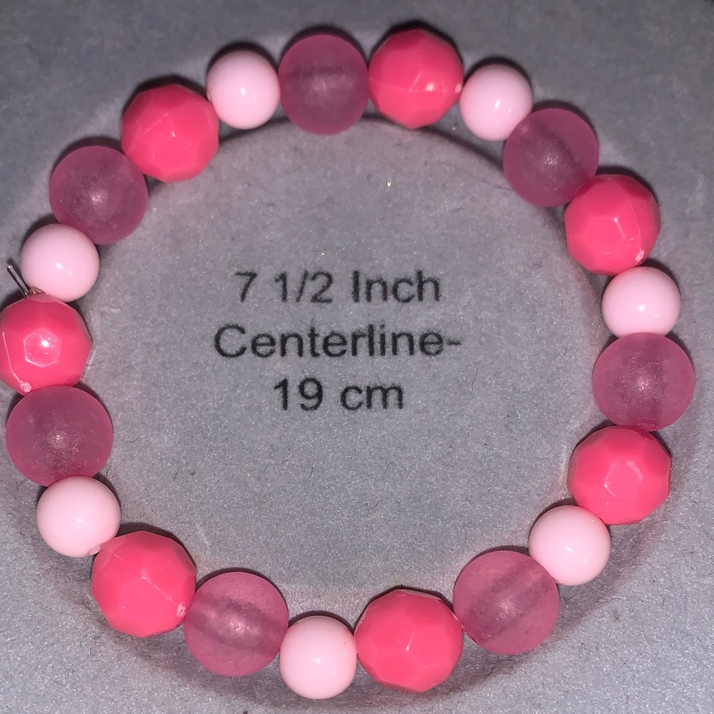 Pink Beaded stretch Bracelet